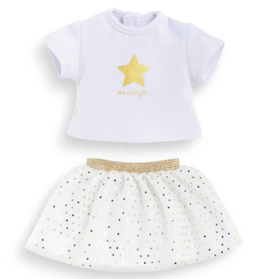 Ensemble jupe et T-shirt ivoire et or - Ma Corolle