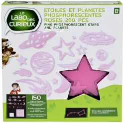 Etoiles et planètes phosphorescentes roses 200 pièces