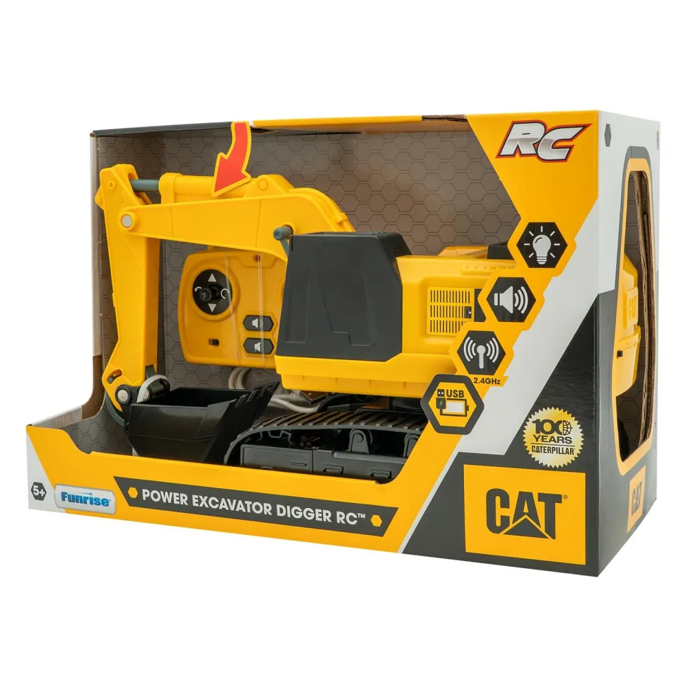 Excavatrice radiocommandée Caterpillar 38 cm