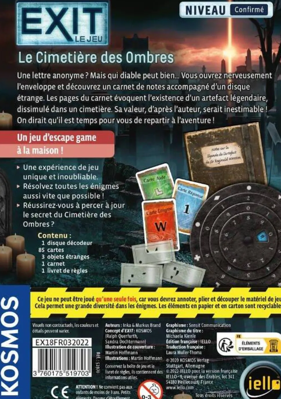 Exit: Le Cimetière Des Ombres Confirmé - Jeu Iello Référence 519
