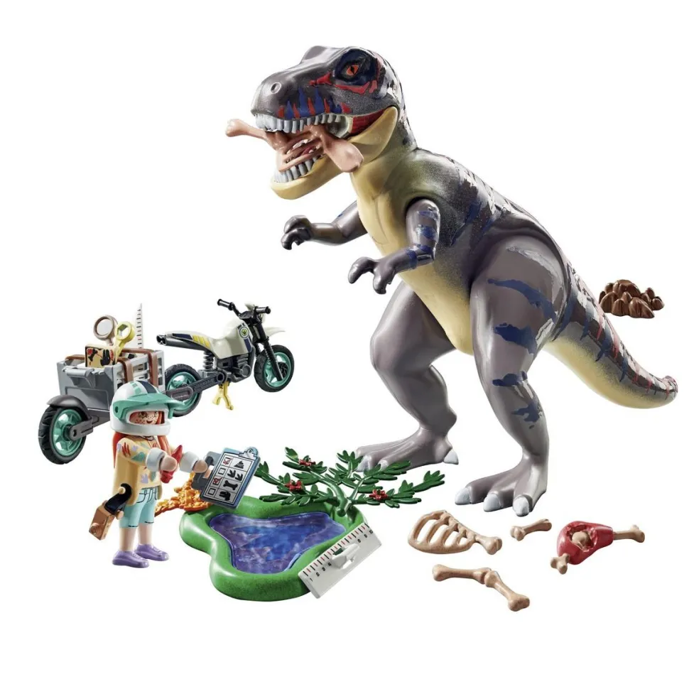 Explorateur avec moto et tyrannosaure - Playmobil Dinos 71524