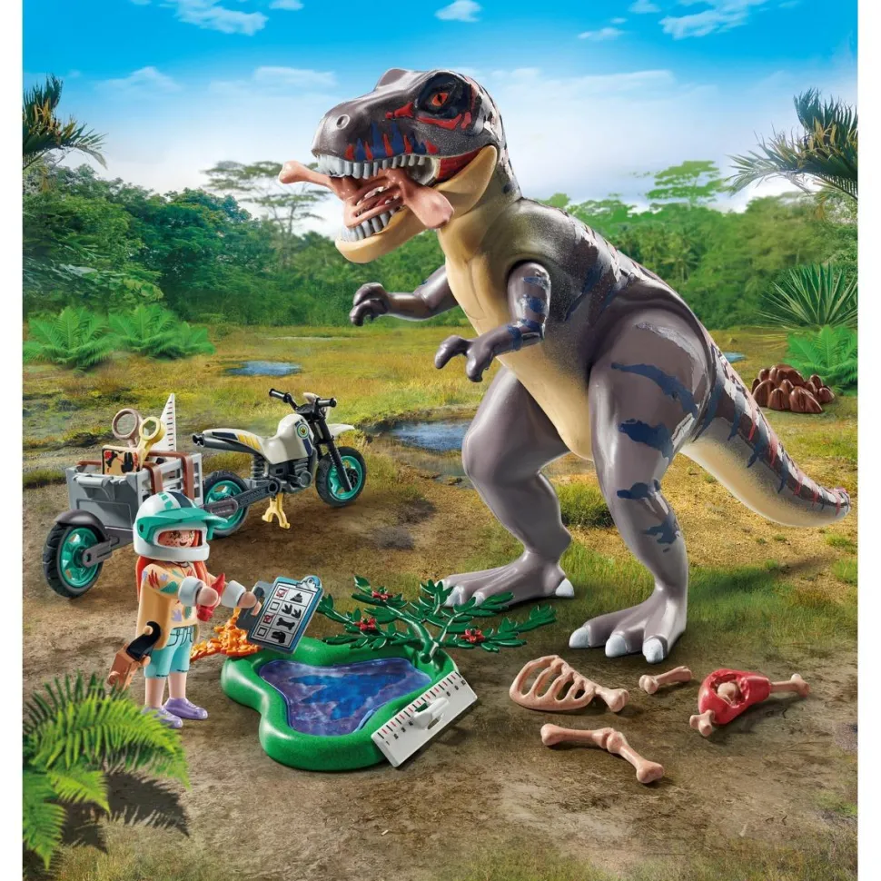 Explorateur avec moto et tyrannosaure - Playmobil Dinos 71524