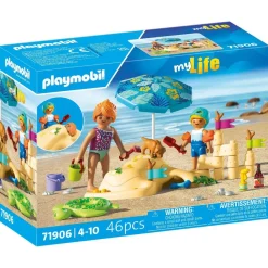 Famille jouant dans le sable à la plage Playmobil My Life 71906