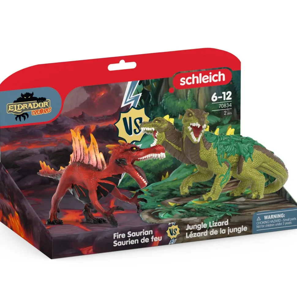 Figurine Saurien de feu VS Lézard de la jungle Eldrador
