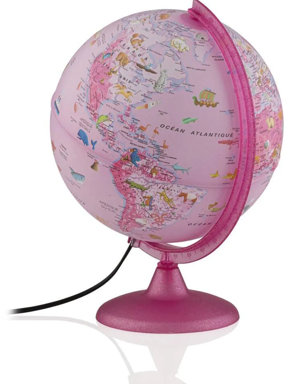 Globe Lumineux Zoo Rose 25 Cm