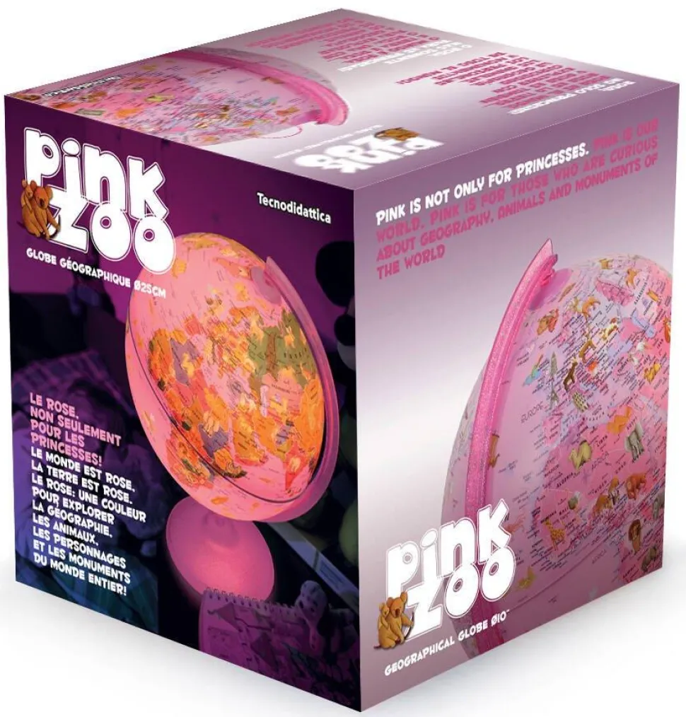 Globe Lumineux Zoo Rose 25 Cm