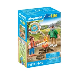 Grand-père petite fille et feu de camp Playmobil My Life 71513