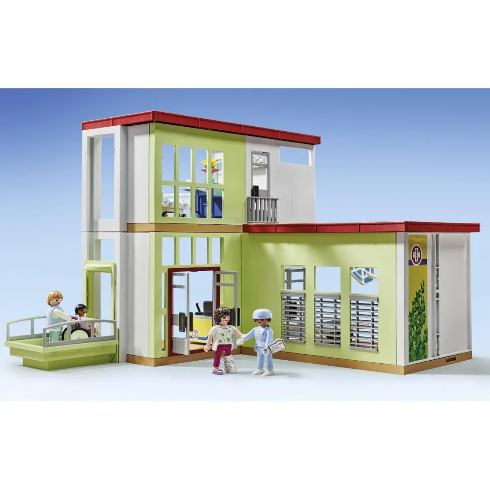 Hôpital aménagé avec toit végétal Playmobil Action Heroes 71615