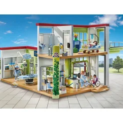 Hôpital aménagé avec toit végétal Playmobil Action Heroes 71615