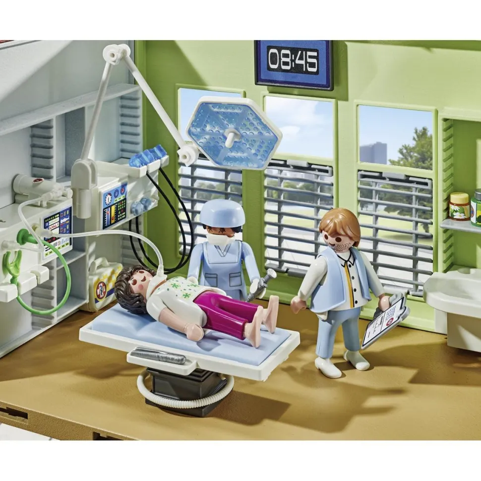 Hôpital aménagé avec toit végétal Playmobil Action Heroes 71615