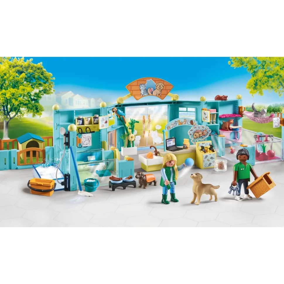 Hôtel des animaux avec soigneurs Playmobil My Life 71742