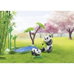 Jardin asiatique avec famille de pandas PLAYMOBIL MY LIFE 71762