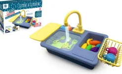 Kit vaisselle evier bleu avec jet d'eau Clement et Clementine