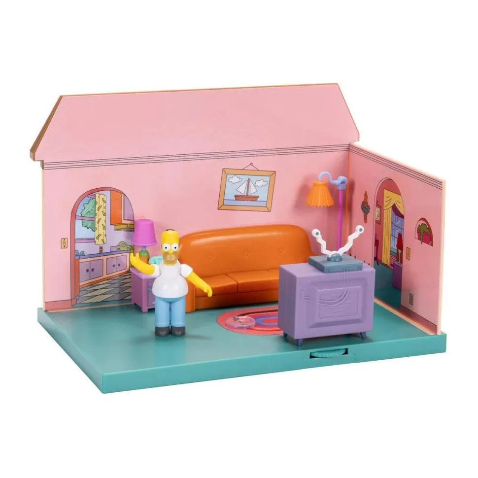 La maison des Simpsons - Diorama Salon avec figurine Homer