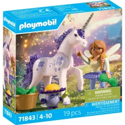 Licorne Lavande porte-bonheur avec fée Playmobil Magic Unicorn 71843