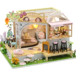 Maquette maison miniature à construire - Au bonheur des chats