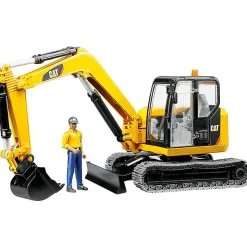 Mini pelleteuse caterpillar et figurine