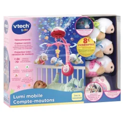 Mobile Lumi compte-moutons rose