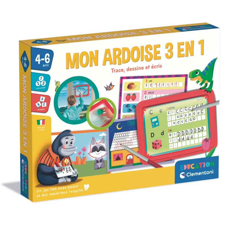 Mon ardoise 3 en 1 atelier d'écriture - Education Clementoni