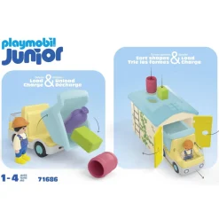 Ouvrier avec camion et garage Playmobil Junior 71686