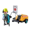 Ouvrier avec marteau-piqueur et signalisation Playmobil Action Heroes 71752