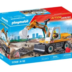 Pelleteuse mécanique et ouvrier Playmobil Action Heroes 71749
