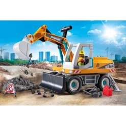 Pelleteuse mécanique et ouvrier Playmobil Action Heroes 71749