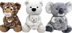 Peluche tendre de Maman et Bébé animaux sauvages