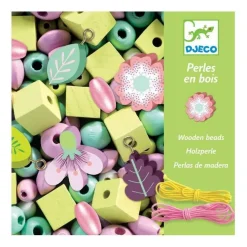 Perles En Bois, Thème Feuilles Et Fleurs, Marque Djeco