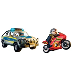 Pick-up de police, moto & 2 personnages PLAYMOBIL City action 71875
