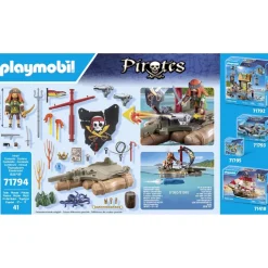 Pirate avec radeau flottant et trésor PLAYMOBIL Pirates 71794