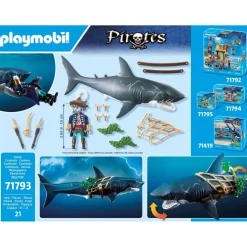 Pirate et requin avec mâchoire articulée PLAYMOBIL Pirates 71793