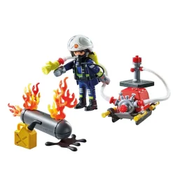 Pompier pompe à eau et réservoir enflammé PLAYMOBIL ACTION HEROES 71826