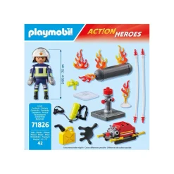 Pompier pompe à eau et réservoir enflammé PLAYMOBIL ACTION HEROES 71826