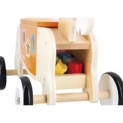 Porteur en bois Ane avec boite à forme