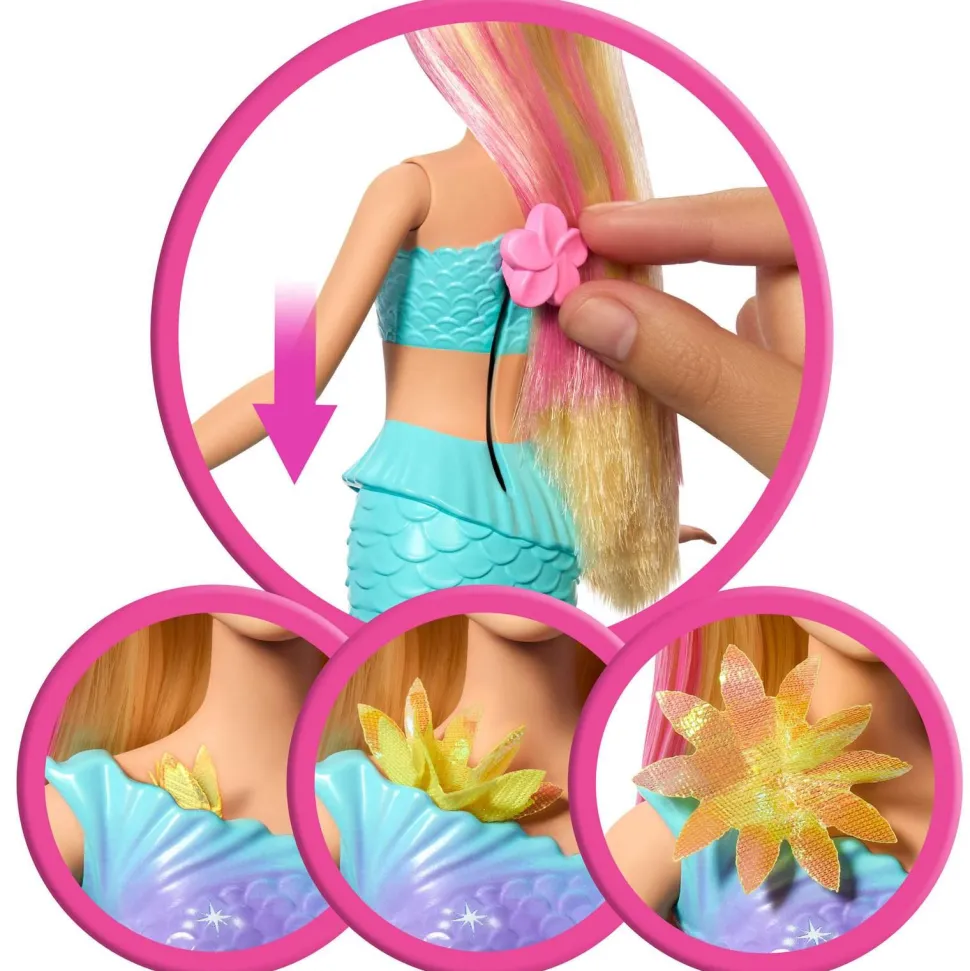 Poupée Barbie Sirène fleurs magiques blonde