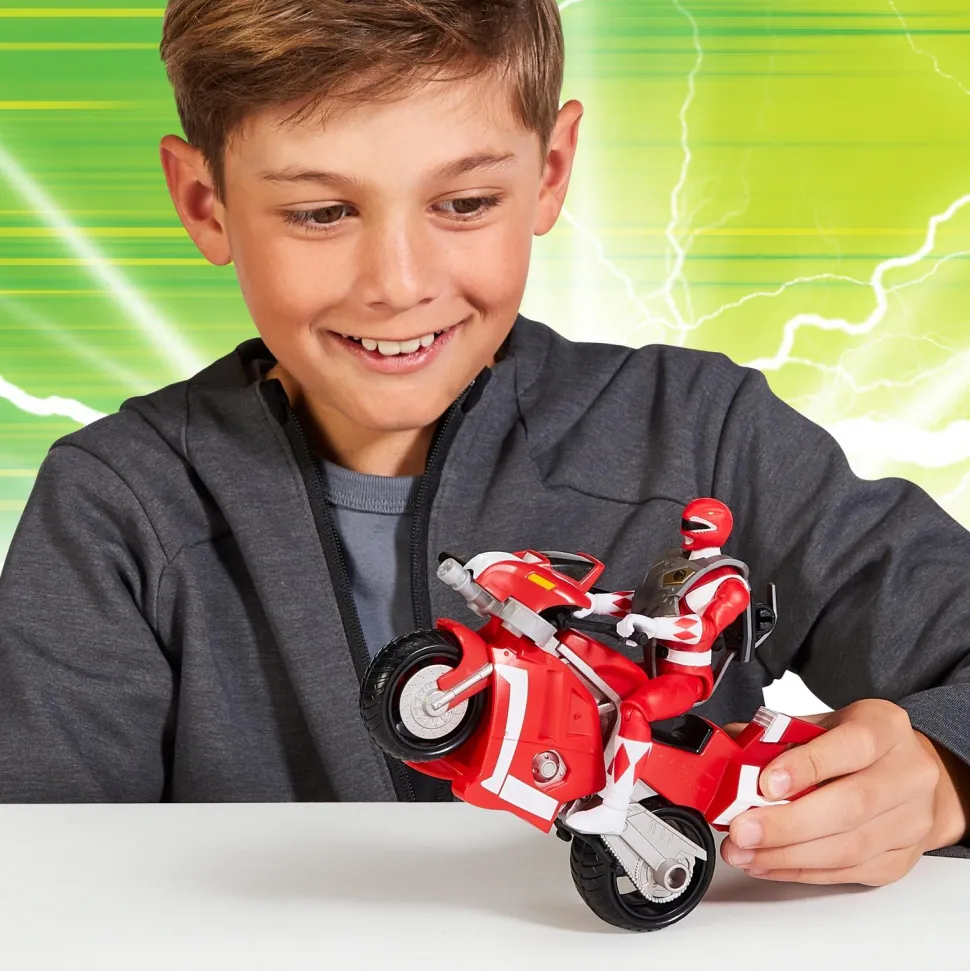 Power Ranger Re-ignitions Moto tyrannosaurus et Ranger rouge