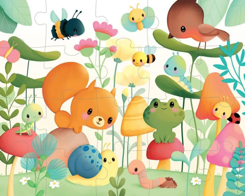 Puzzle 20 pièces les compagnons du jardin