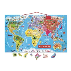 Puzzle 92 pièces magnétique du monde