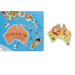 Puzzle 92 pièces magnétique du monde