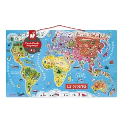 Puzzle 92 pièces magnétique du monde