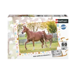 Puzzle 60 pièces Maman et Bébé Cheval