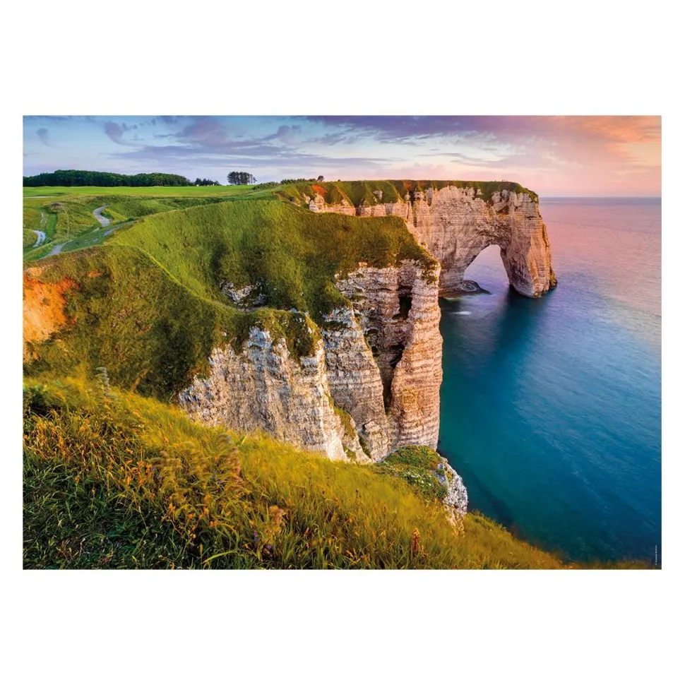 Puzzle 1000 pièces Vue surles falaises d'Etretat - Collection Des Racines et des Ailes Nathan
