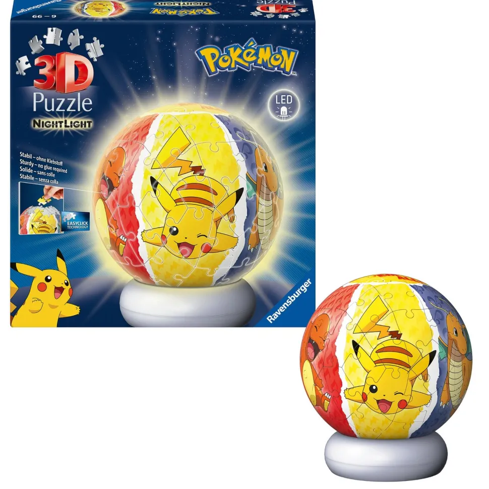 Puzzle ball 3D 72 pièces Pokémon illuminé