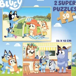 Puzzle Bluey En Bois, 2x50 Pièces