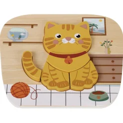 Puzzle en bois chat et lion