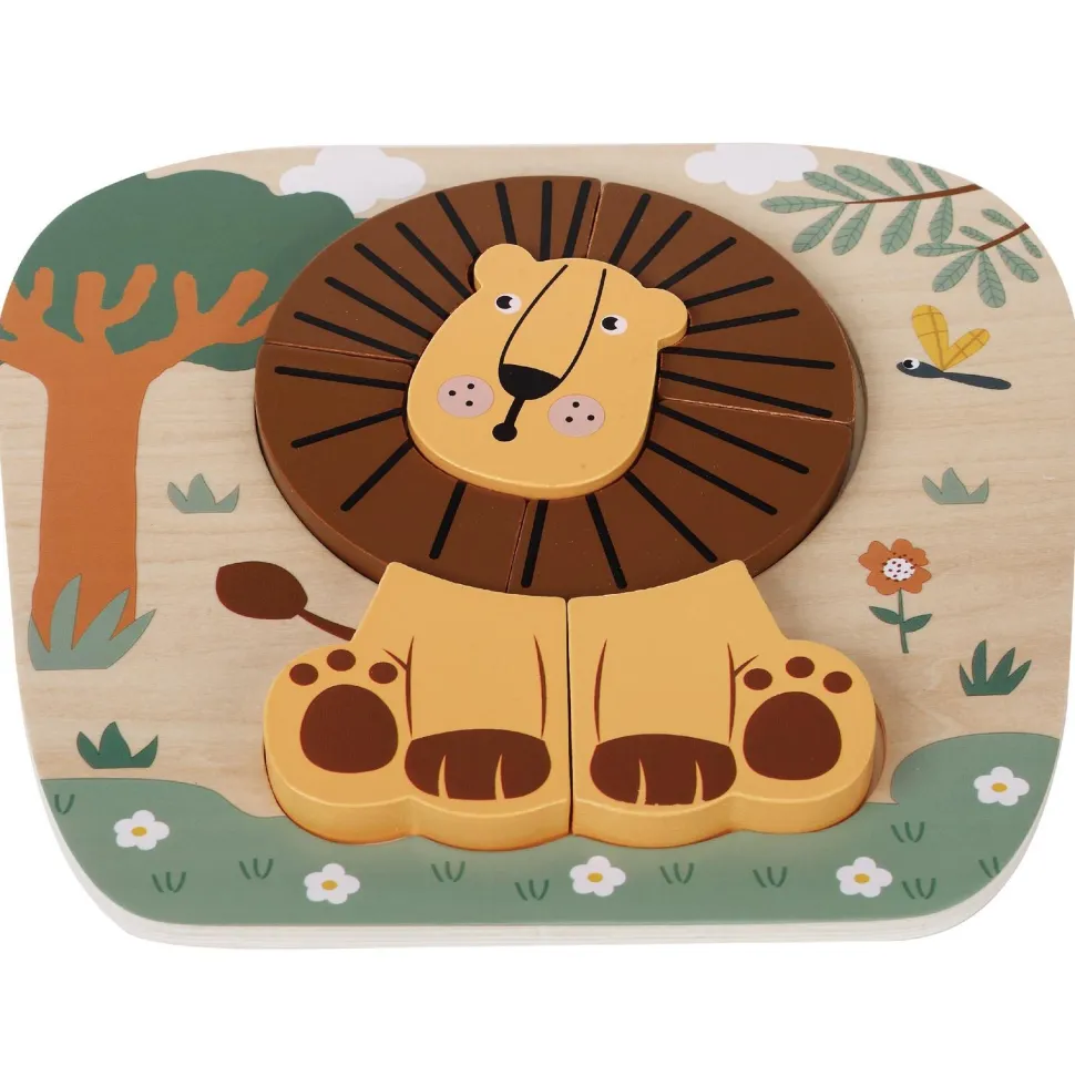 Puzzle en bois chat et lion