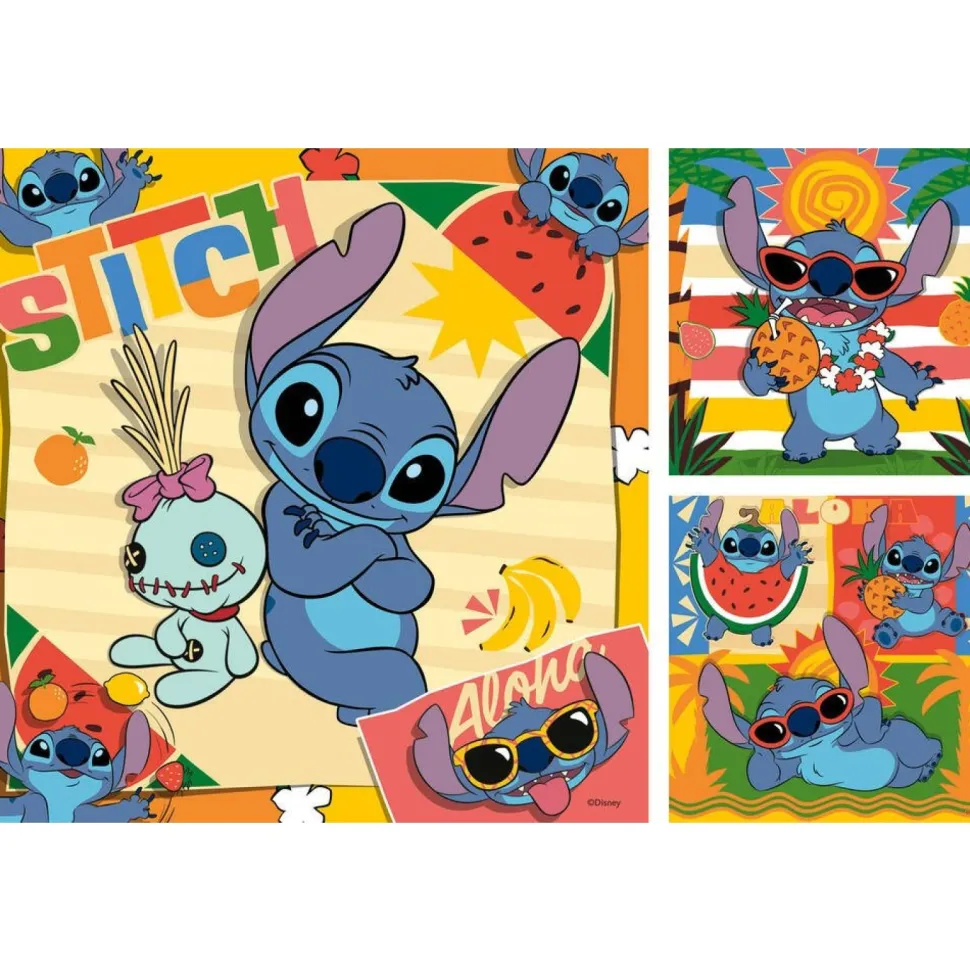 Puzzle 3x49 pièces - ALOHA ! Stitch