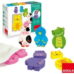 Puzzles En Bois Magnétiques - 12 Pièces Interchangeables