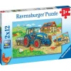 Puzzles Ravensburger 2X12 Pièces - Chantier et Ferme